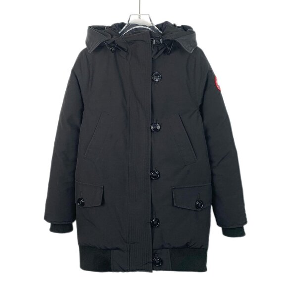 Canada Goose Down Parka Jacket 2XS Black Hooded Medium-Length Padded Coat With B - Picture 1 of 16